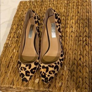 Inc Leopard calf hair heels